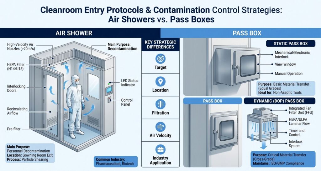 Air Showers vs Pass Boxes